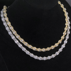 7.5mm Moissanite Hip Hop Round Bead Cuban Chain