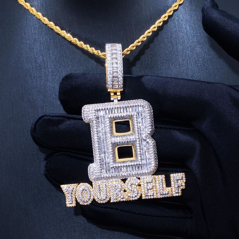 Iced Baguette Cut B YOURSELF Moissanite Pendant