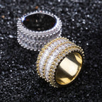 Moissanite Luxury Sparkling Hip-Hop Baguette Ring