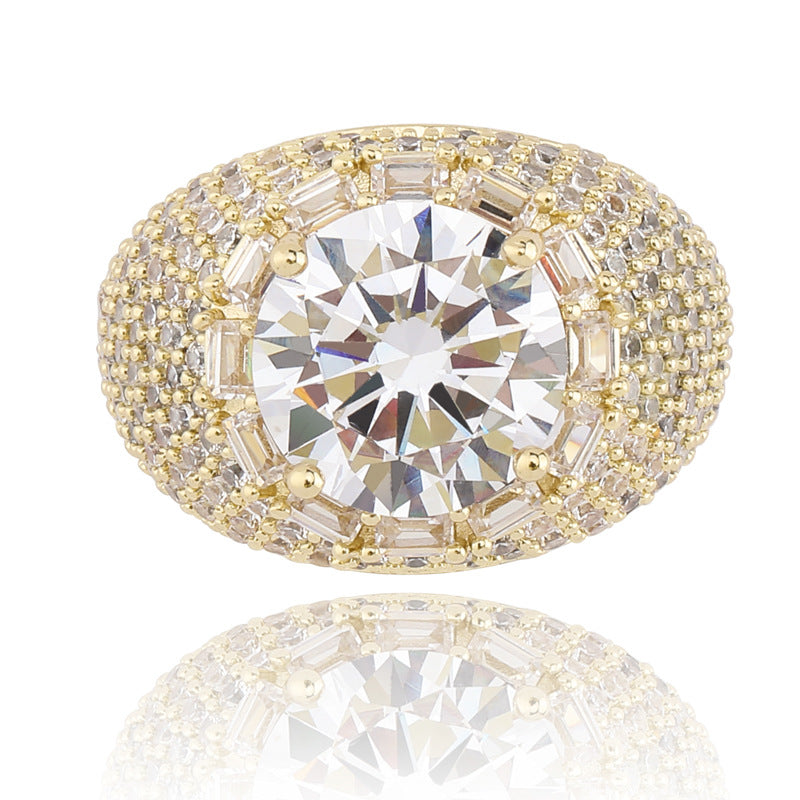Moissanite Hip Hop Pigeon Egg Ring
