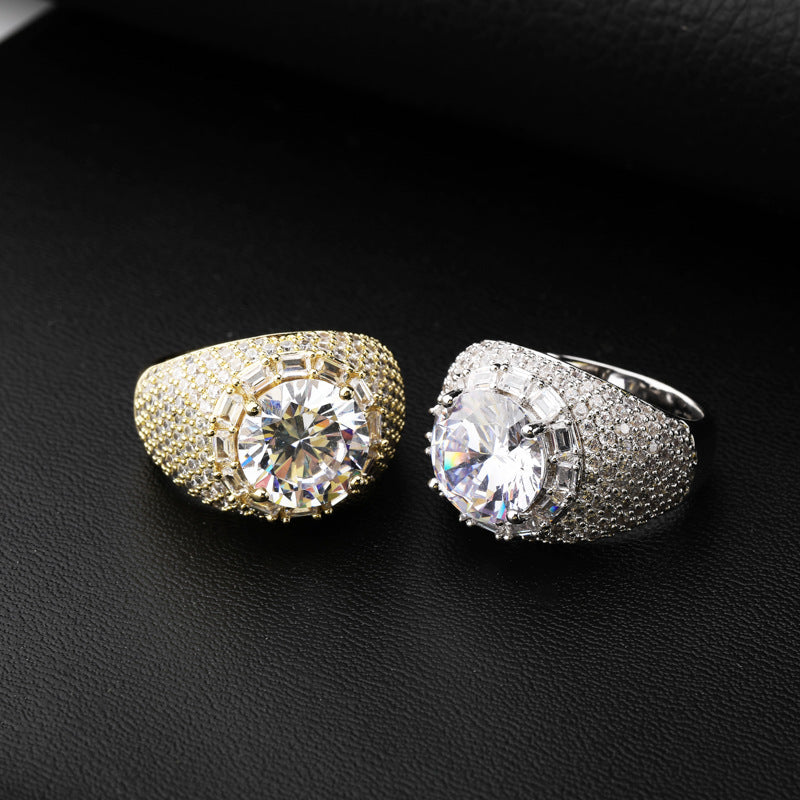 Moissanite Hip Hop Pigeon Egg Ring