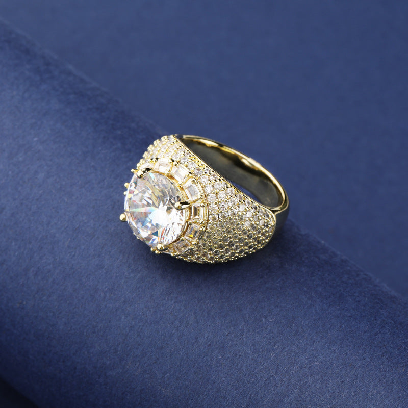 Moissanite Hip Hop Pigeon Egg Ring