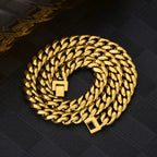 12mm Miami Cuban Link Chain in 18K Gold for Men's