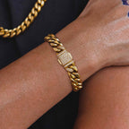 12mm Iced Out Box Clasp Moissanite Miami Cuban Link Bracelet