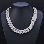 18mm Moissanite Three-row Diamond Bubble Cuban Chain