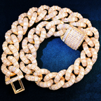 21mm Moissanite Trapezoid Diamond Cuban Chain