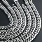 10/12/14/16/18/20/22mm Width Smooth White Gold Large Cuban Chain