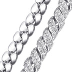 10mm Moissanite Ice Crystal Hemp Rope Chain