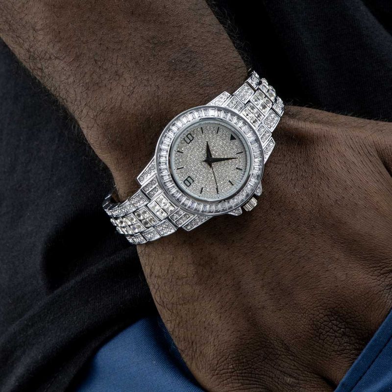 Iced Heavy Metal Hip Hop Watch - 40.6mm White Gold