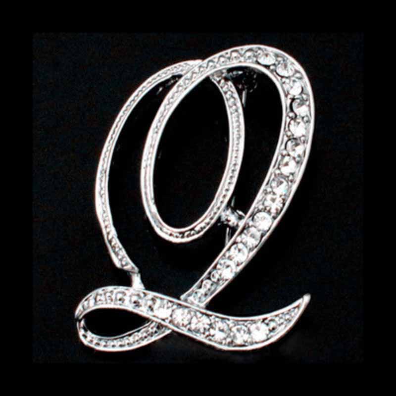 Moissanite Initial Letter Jewelry Brooches