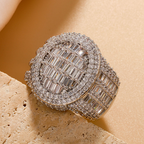 Moissanite Trendtide Trapezoid Square Diamond Close Disc Ring