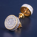 Round Moissanite Iced Stud Mens Earrings