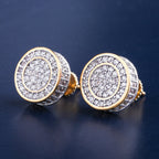 Round Moissanite Iced Stud Mens Earrings
