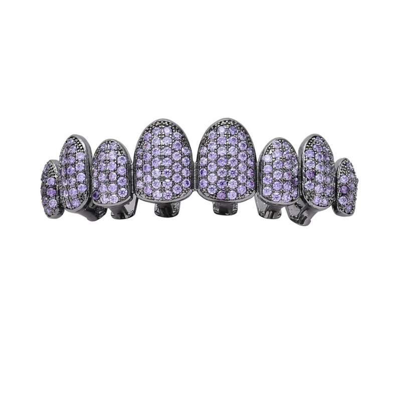 Moissanite Hip Hop Color 8-tooth Grillz