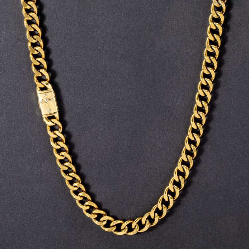 10mm Cross Box Buckle Cuban Chain