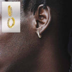 S925 Moissanite Diamond Sterling Silver Hoop Earrings for Men