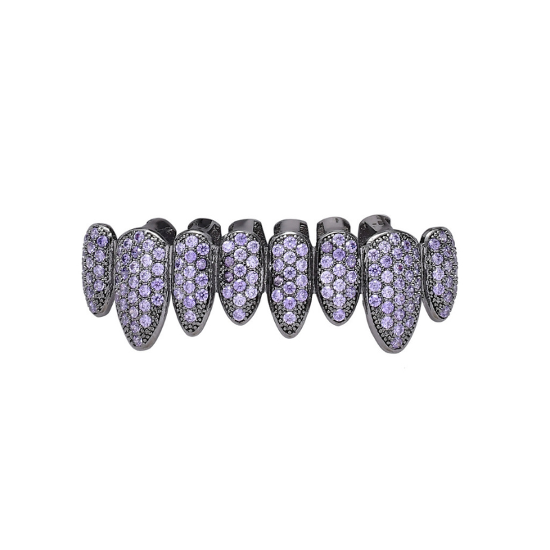 Moissanite Hip Hop Color 8-tooth Grillz