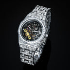 Iced Baguette Stone Mechanical Watch - 41mm White Gold