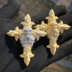 Moissanite Hip Hop Skull Rose Cross Pendant