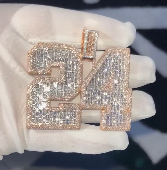 Moissanite alphanumeric custom pendant