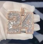Moissanite alphanumeric custom pendant