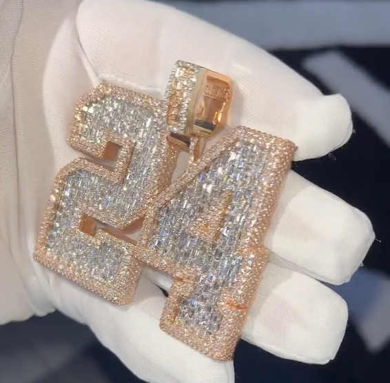 Moissanite alphanumeric custom pendant