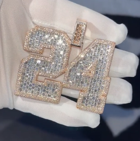 Moissanite alphanumeric custom pendant