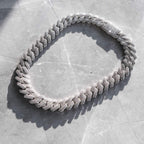 20mm Ice Out Miami Moissanite Diamond Chain In White Gold