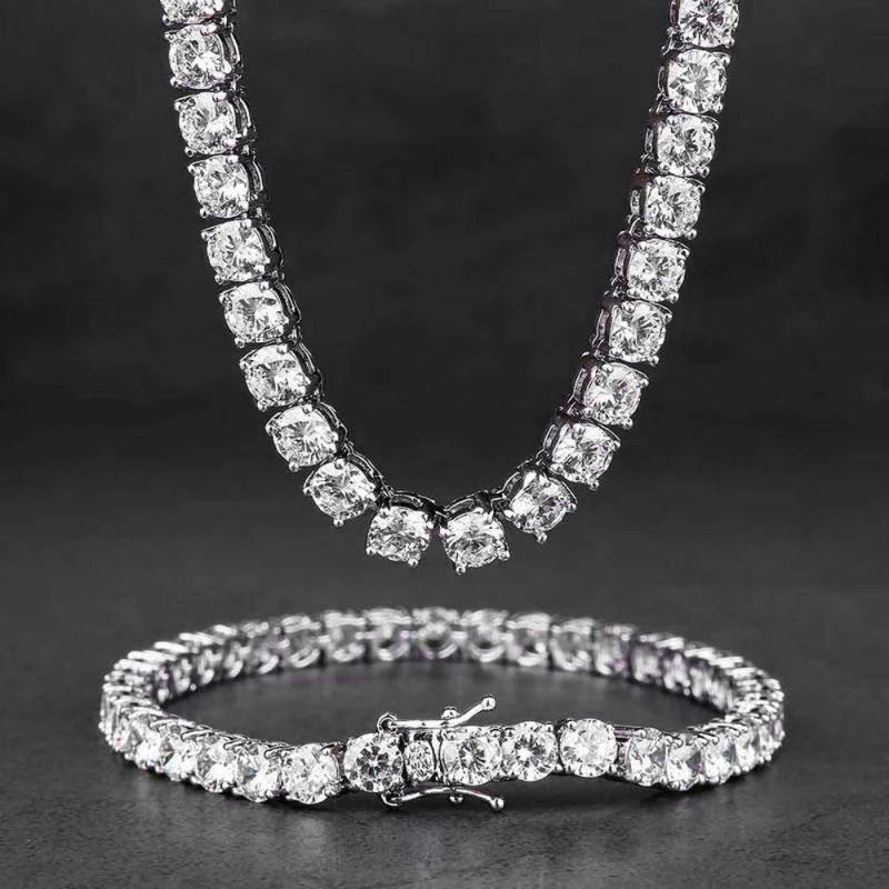 5mm Single Row Tennis Set - 18K White Gold Plated
