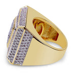 Ice Moissanite Round Cut Square Ring