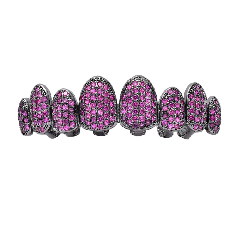 Moissanite Hip Hop Color 8-tooth Grillz