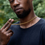 5mm Stainless Steel Cuban Chain in Gold