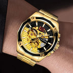 Waterproof Skeleton Mechanical Automatic Watch for Men
