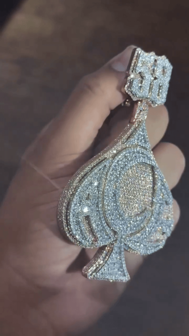 Holiday Discount♠️Came Through Ace of Spade Moissanite Pendant