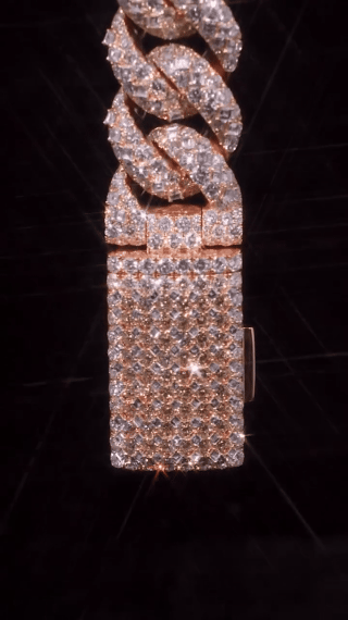 22mm Round and Carre Cut Zircon Cuban Chain