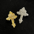 Hip Hop Rose Cross Pendant Jewelry for Men & Women