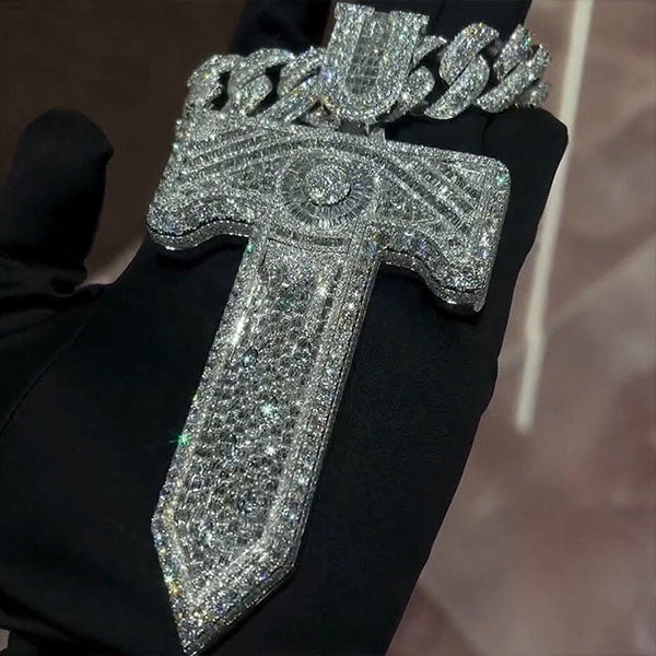 【Free Rope Chain】T Letter-Diamond CZ Pendant