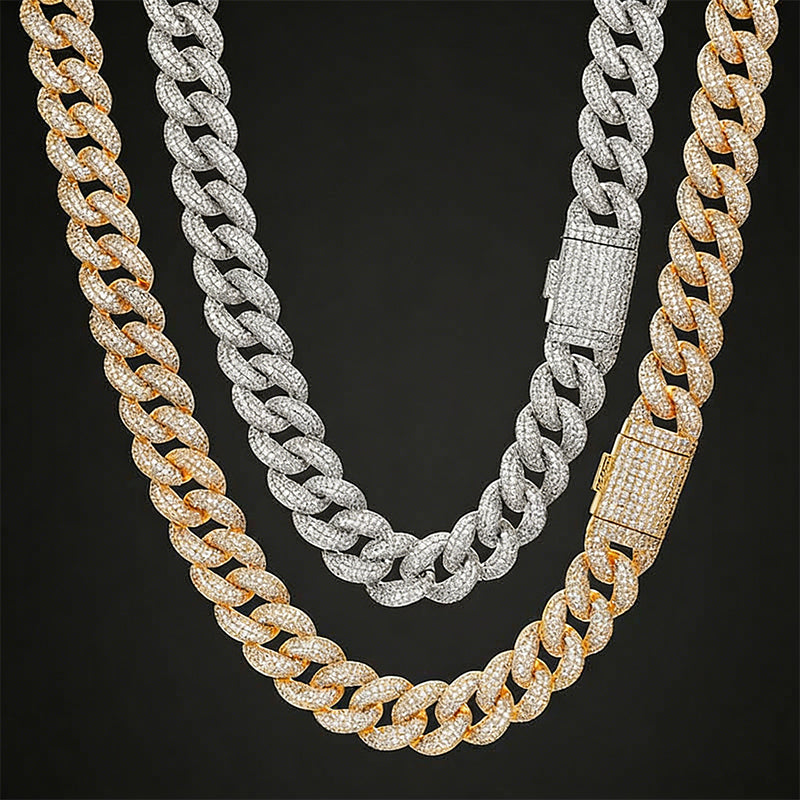 20mm Moissanite Fully Iced Miami Cuban Chain