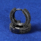 Moissanite Iced Hoop Earring In Black