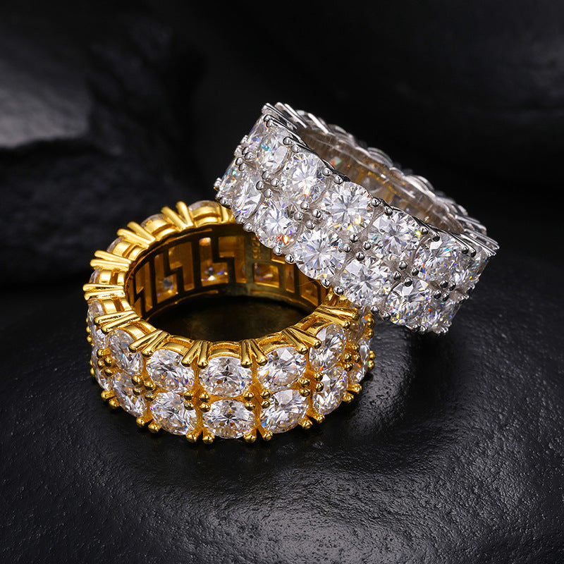 10mm 925S Two Row Eternity Band Ring