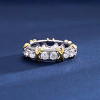 Two Tone Crossover Moissanite Ring