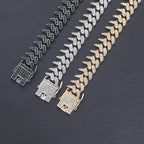 Iced 13mm Moissanite Rivet Spike Thorns Cuban Chain and Bracelet Set