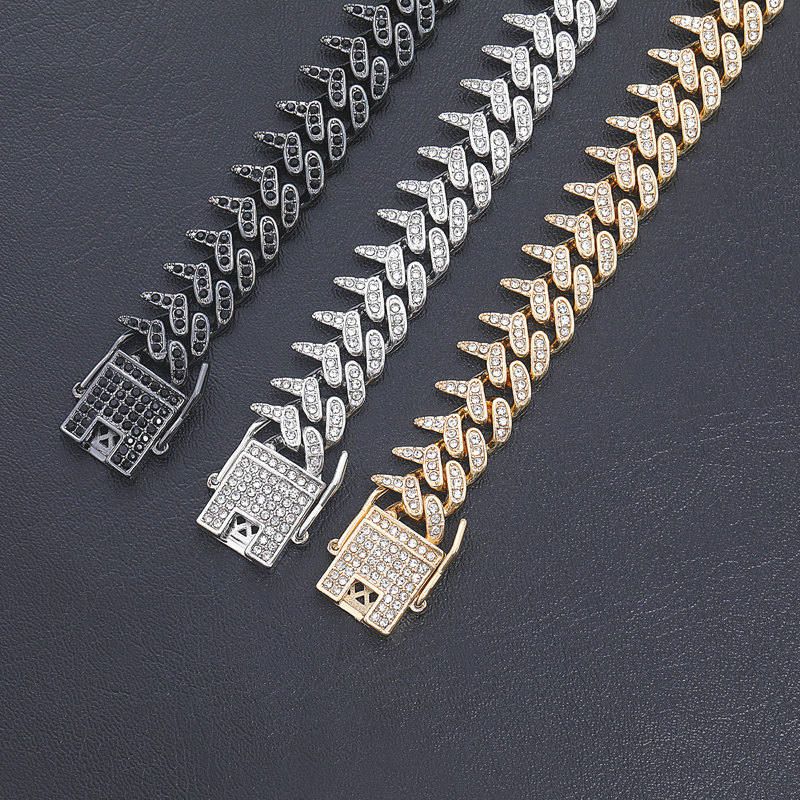 Iced 13mm Moissanite Rivet Spike Thorns Cuban Chain and Bracelet Set