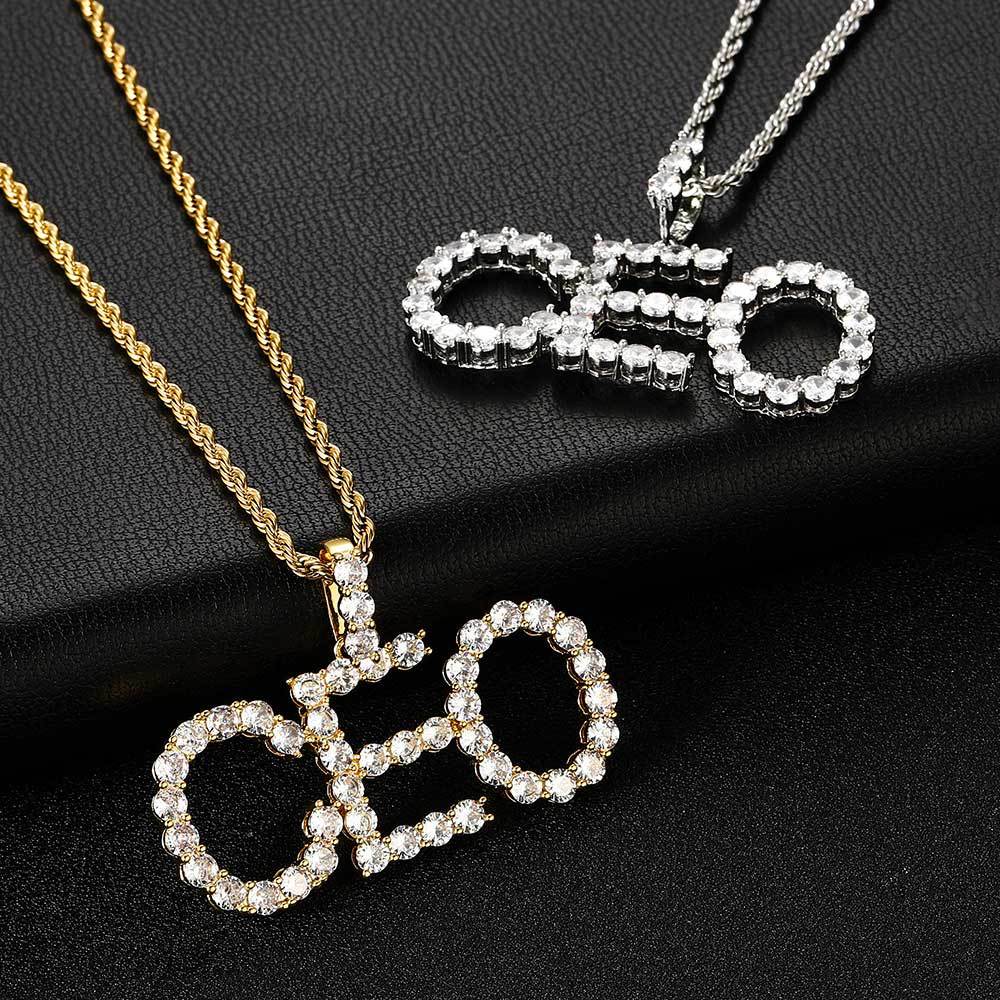 Ice Out Letter Stitching Customized Moissanite Pendant