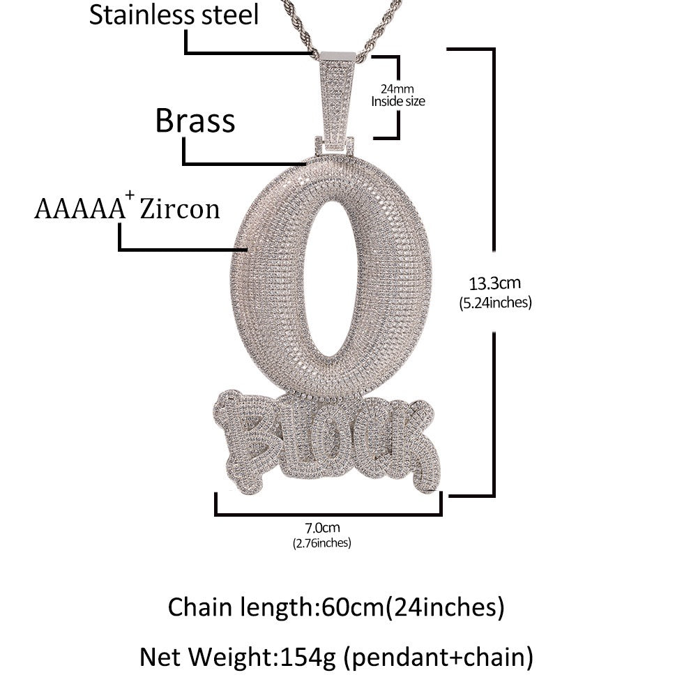 [Dazzling Brilliance · Luxury Customization] Letter Q Pendant Necklace — Fully Pavé-Set with Zirconia