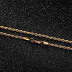 3mm 18K Gold Finish Rope Chain for Women