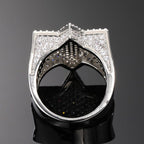 Moissanite Iced Star of David Ring in White Gold
