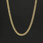 5mm Stainless Steel Cuban Chain in Gold