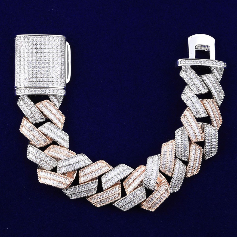 25mm Moissanite Hip Hop Large Cuban Bracelet