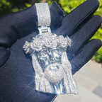 Rose Headdress Jesus Pendant